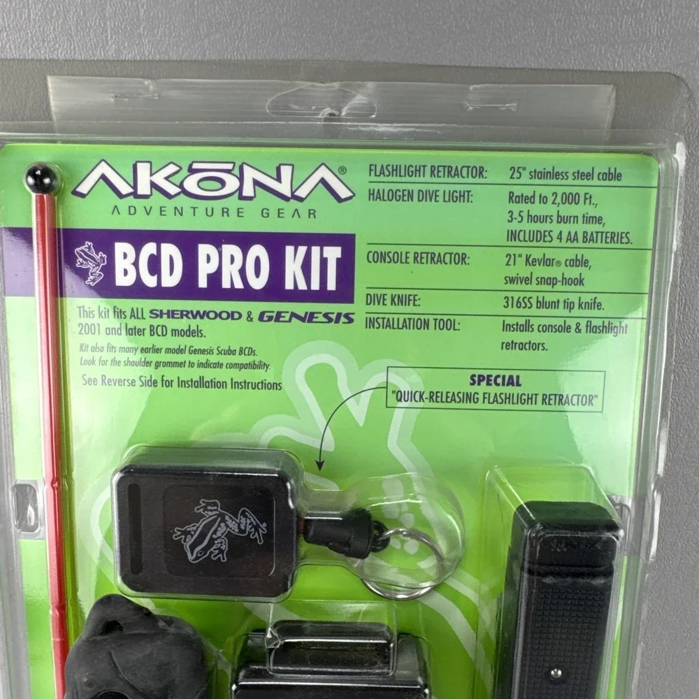 Akona Sherwood & Genesis BCD Pro-Kit Mini Light Accessory Kit Scuba Diving NEW